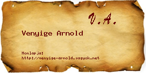 Venyige Arnold névjegykártya