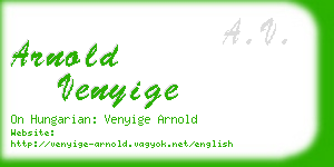 arnold venyige business card